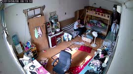 Dairy beverage violently explodes after dropping onto floor in a home in China