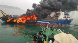 Indian Coast Guard rescues crew after vessel catches fire in Bay of Bengal