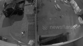 Drunk Guy thinks cardboard box is a chair