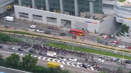 Thousands of protesters leave Hong Kong airport after forcing shutdown