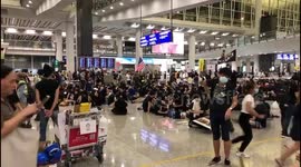 Protesters occupy Hong Kong International Airport cancelling all departure flights