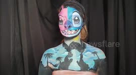 UK mum uses makeup to turn into characters from Disney's Lilo and Stitch film