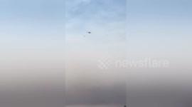 Smoke rises from huge wildfire raging on Greek island Evia