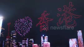 Hundreds of drones display 'I love Hong Kong' message above China's Shenzhen