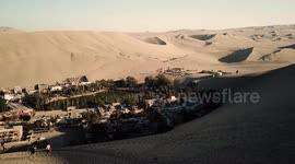 Drone flight reveals gorgeous oasis in Peruvian desert