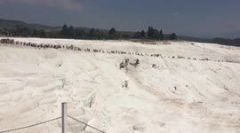 'Snowy hillside' resort in Turkey is actually white mineral rock