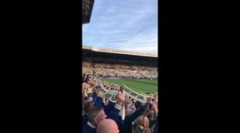 Leeds United Derby County scarves marching on together