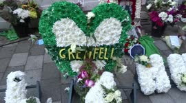 Tributes at the Grenfell Tower memorial wall - two years on