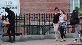 Two prankster in Ireland fools onlookers with pumping ball trick that looks positively filthy