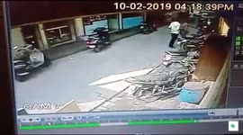 Moment hero mum throws her baby to safety just as she's about to be hit by a Jeep - and both miraculously survive