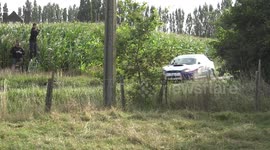 Subaru rally car misses its turn, and comes to fleeing spectators
