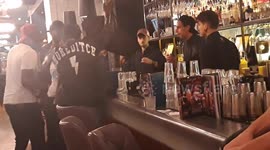 London bar customer smashes glasses after raging at 'racist' staff