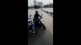 Roads flooded after heavy rain in Malaysia