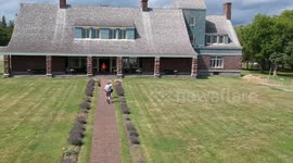 Drone view of William Van Horne's Mansion on Ministers Island, New Brunswick
