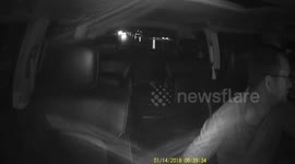 Inside car Dashcam Red Light Runner