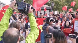 Pro-China patriot One China in Trafalgar square