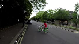 Delinquent teenagers making trouble at ZSL London zoo. Stolen Lime E-Bike
