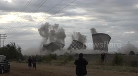 'Sparks fell on me. Everyone was running everywhere': Terror as UK power station is demolished