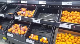 Empty shelves in Sainsburys