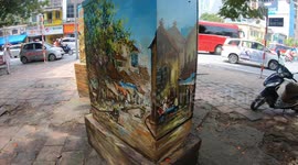 Stunning artwork covers thousands of power stations during environmental protection campaign in Vietnam