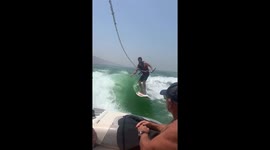 Wake surfing Sea of Galilee