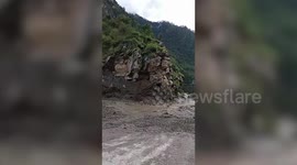 Scary moment landslide hits Himalayan town in northern India, disrupts vehicular movement