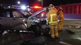 Possible DUI Driver in Supercharged Range Rover Luxury Vehicle Crashes Into Big Rig at High Speed