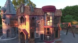 Time-lapse footage shows construction of massive 350sq ft Harry Potter-themed fortress in Canada