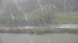 A tropica rainstorm in Thailand.
