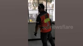 Giant monitor lizard caught after getting stuck in Turkish embassy in Bangkok