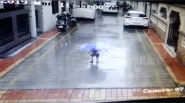 Miraculously survies a child as car goes upon him in India.