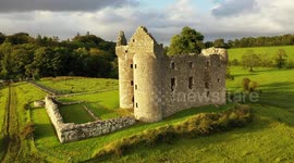 Monea Castle In Co. Fermanagh - Aerial Sequence