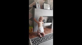 Baby loses balance