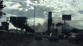 Fire in Rio Santa Catarina; Monterrey, Mexico
