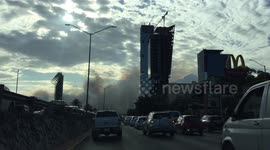 Fire in Rio Santa Catarina; Monterrey, Mexico