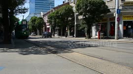 Street car in Sofia Bulgaria center