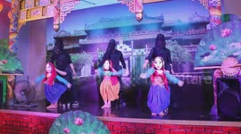 Puppet artists control puppets to dance the samba dance professionally