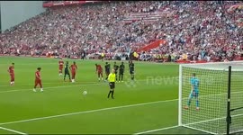 Liverpool v arsenal salah penalty goal fans spectator view