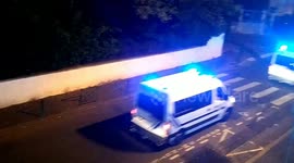 14 police vans and truck deployed outside the G7 zones in Biarritz