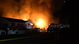 Fire crews rush to large blaze at home in Pennsylvania