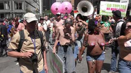'Topless Day Parade' breezes through down midtown Manhattan