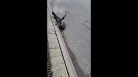 Escooter caught on fire