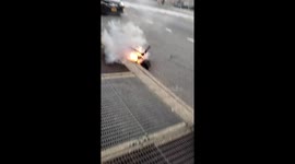 Widewheel escooter catches fire