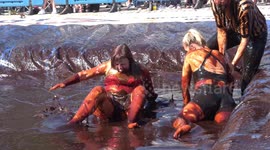 Saucy! World Gravy Wrestling Championships sees competitors get down and dirty