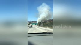 Los Angeles brush fire erupts off the 134 freeway
