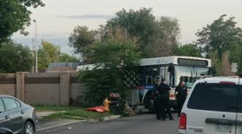 Guy steals an Rtd bus (no passengers) crashes into house