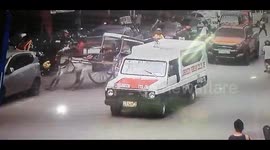 Bus driver hits horse-drawn carriage sending animal skidding across road