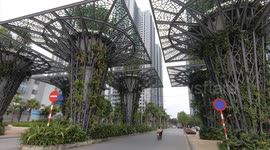 The unique 'Tree Towers' are made of metal and thousands of ceramic pieces in Vietnam