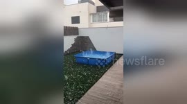 Freak hailstorm hits Spanish capital