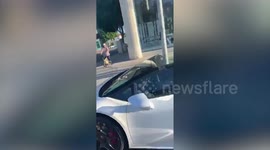 Blac Chyna drives a white Lamborghini with a mystery man